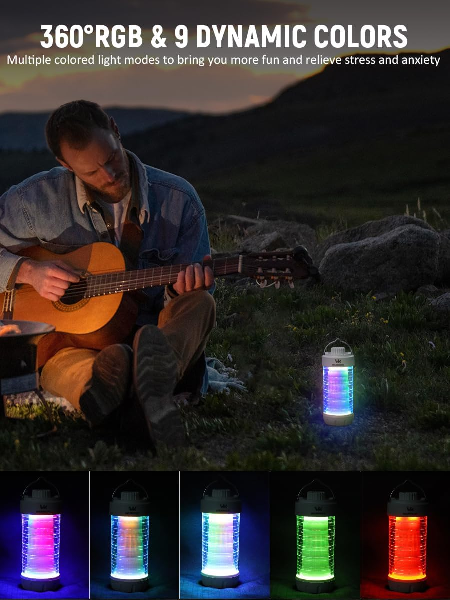 Wurkkos CL01 Rechargeable Camping Lantern, 550Lumens Super Bright Camping Light with Dynamic RGB, Dimmable Color Temperature, Waterproof Lantern for Outdoors Hiking Emergency image number 1
