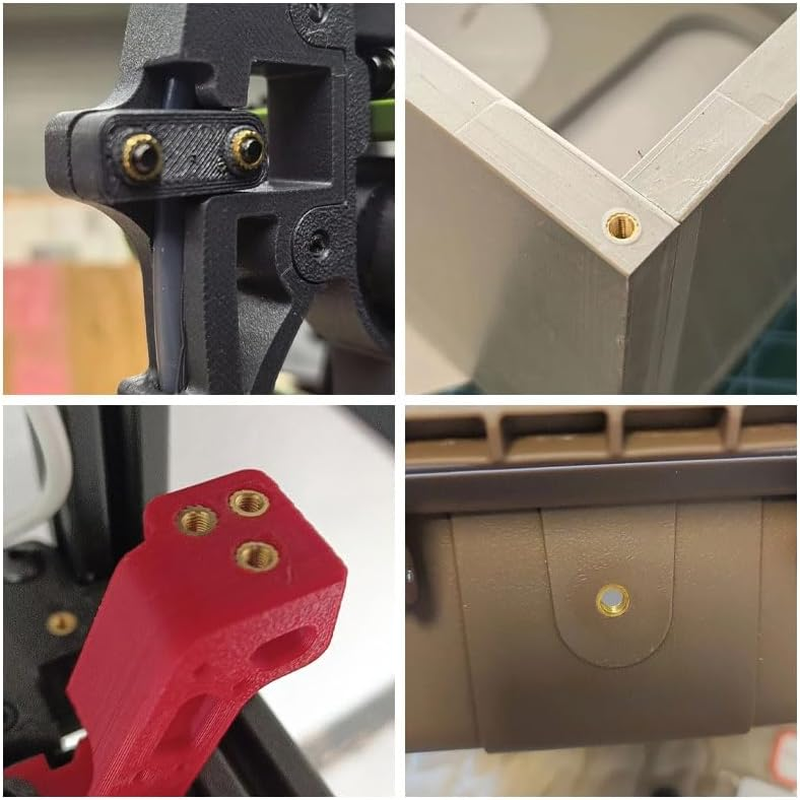 Threaded Insert M3 50PCS Gold, Brass Metric Knurled Nuts, Brass Heat Set Insert for 3D Printing Components、Automotive 、Plastic Shell image number 1