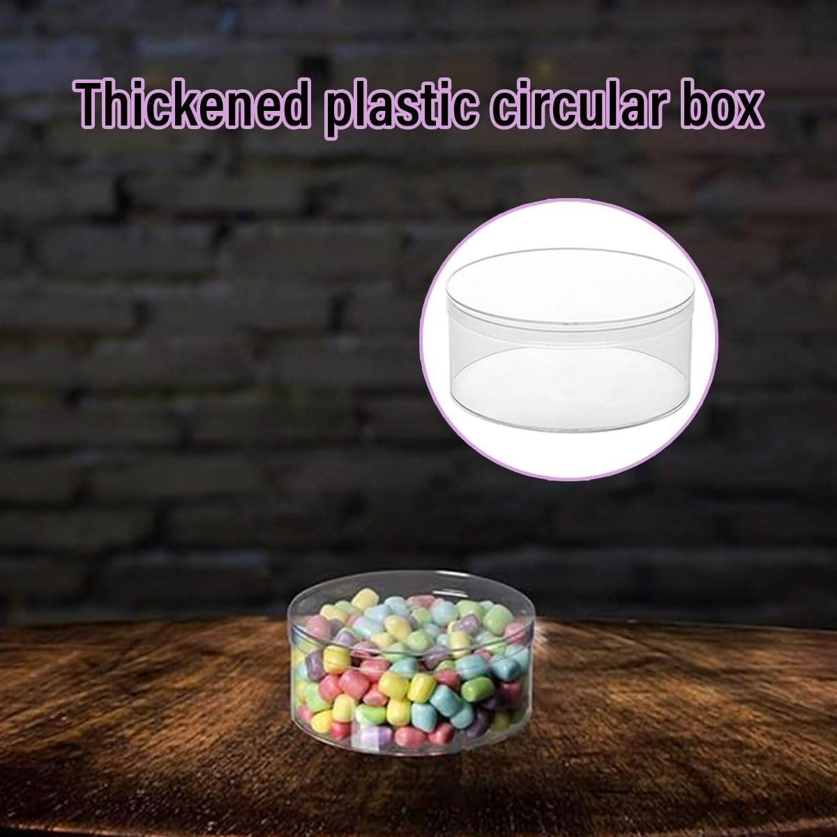 AIMALL 10Pcs Transparent Acrylic round Box, Thickened Plastic Storage Box for Wedding, Candy, Cosmetics, Nail Art, Handcrafts, 5.9 X 2.6In & 4 X 1.4In image number 5