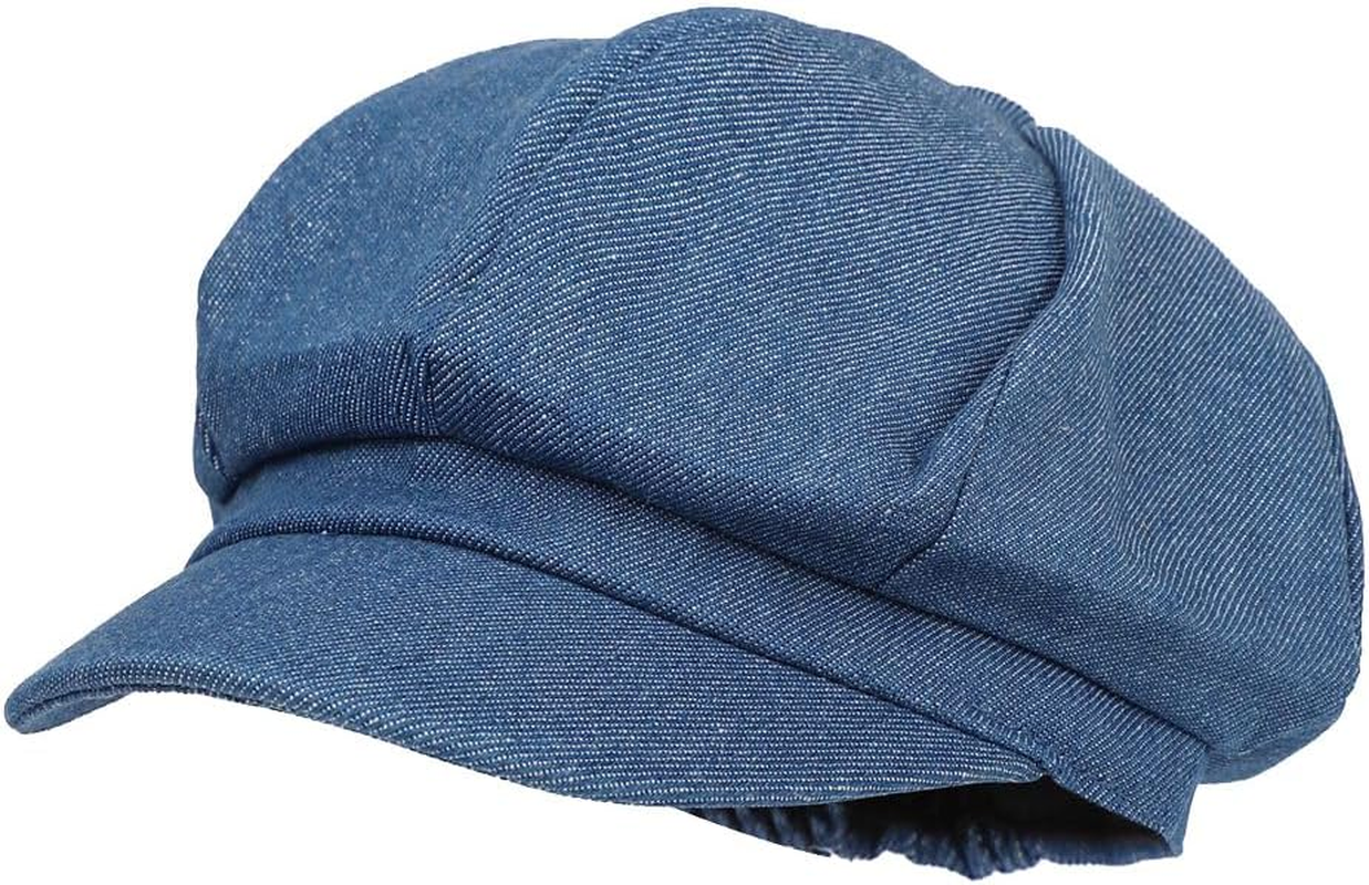Women&rsquo;S Denim Newsboy Cap Visor Beret Hat Cabbie Cap