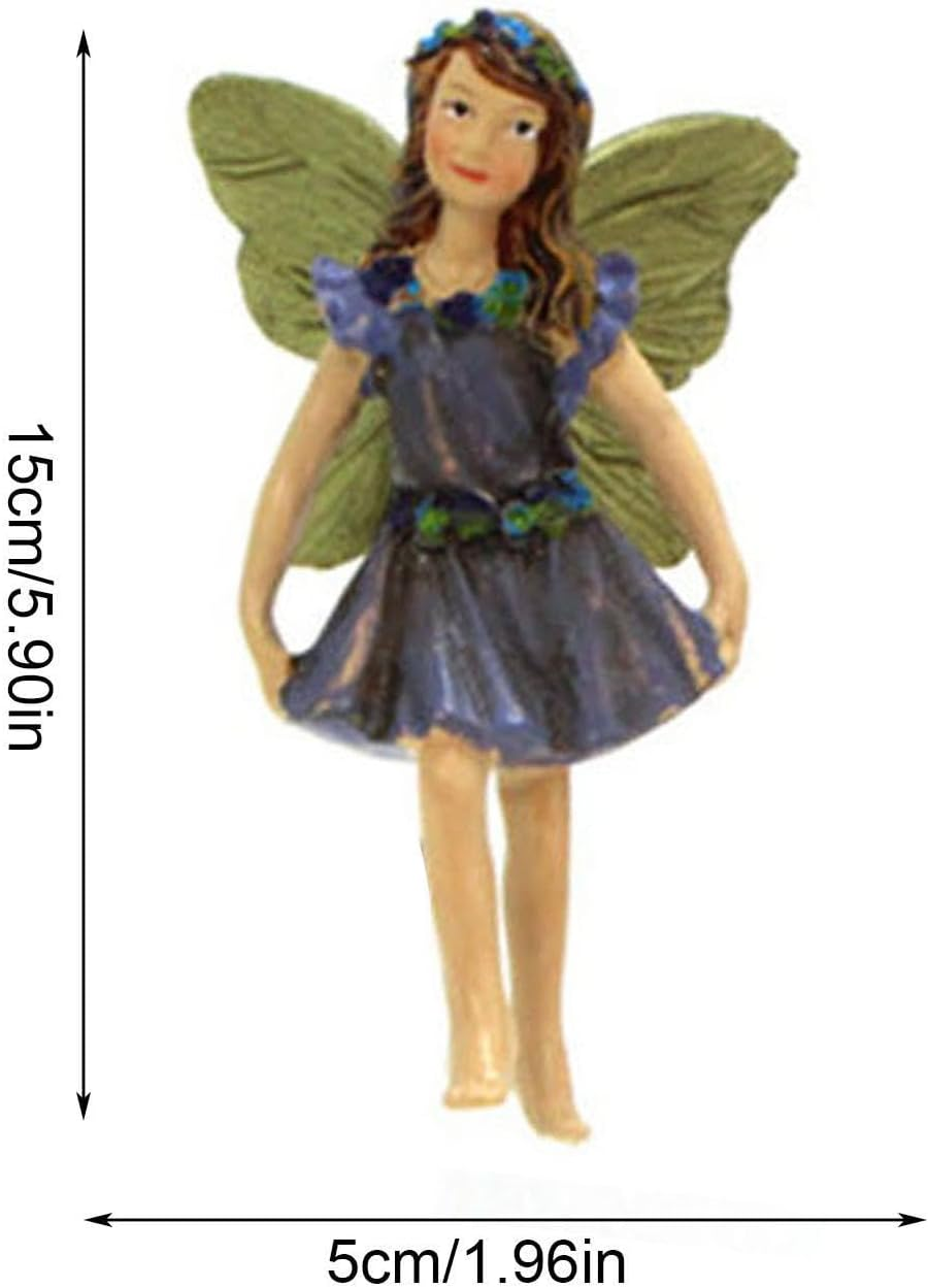 Miniature Fairies Figurines, 6 Fairy Statues, Fairy Garden Accessories, Resin Colorful Cake Decoration Statue for Outdoor Garden Yard Home Decor image number 3