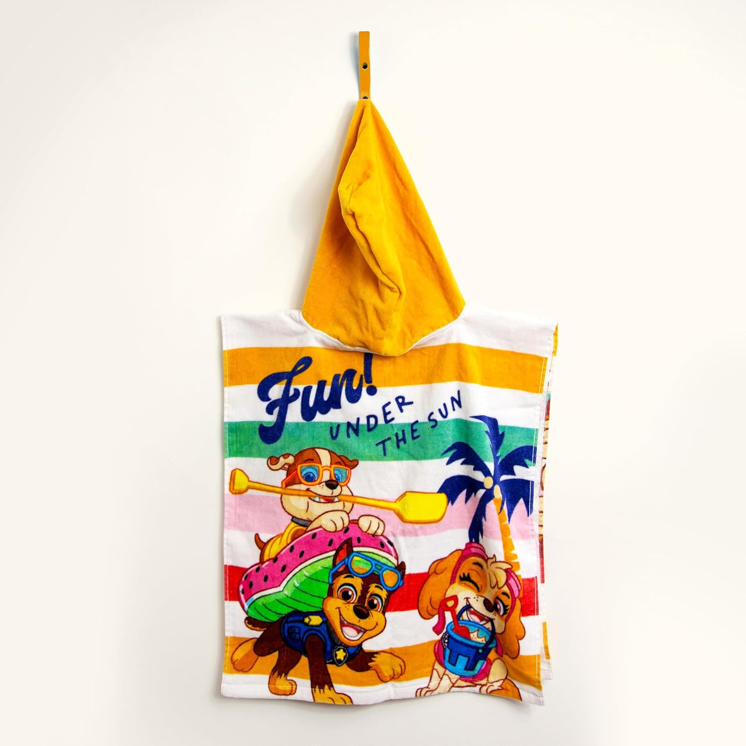Official Paw Patrol Hooded Towel Poncho | Super Soft Feel, Sunny Design with Chase, Rubble and Skye | Swimming Changing Robe Perfect the Home, Bath & Beach, 55 X 50 Cm image number 3
