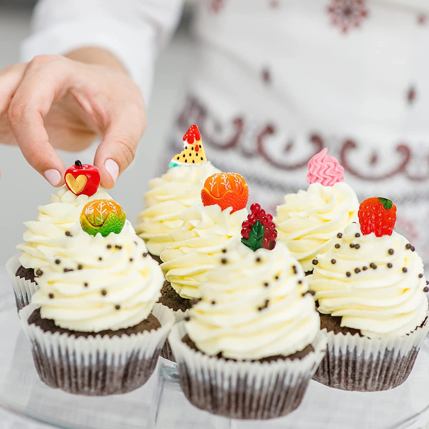 Skylety 180 Pieces Miniature Food Drinks Toys Mixed Resin Foods Dollhouse Kitchen Play Food Mini Food Toy Set for Adults Teenagers Pretend Cooking Game Doll House Decoration image number 4