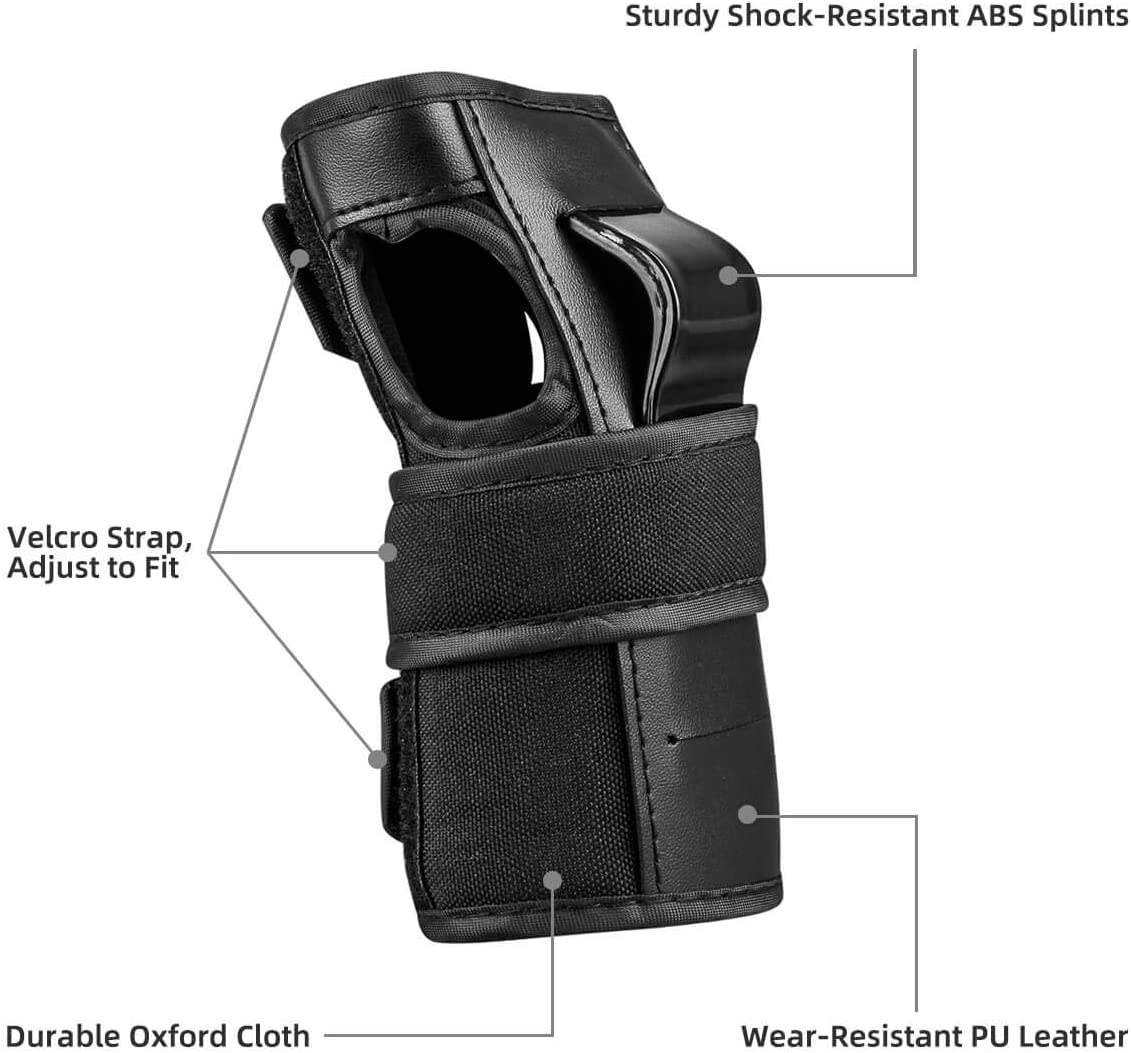 Wrist Guards with Palm Protection Pads for Adults and Kids, Adjustable Wrist Palms Protective Gear for Skateboarding, Longboarding, Roller Blading, Inline Skating, Snowboarding image number 4