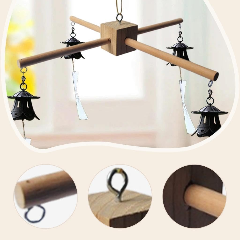Wooden Mobile Frame Kit Mobile Hanger,Bed Toy,Newborn Crib Hanger for Bedroom Bell image number 1