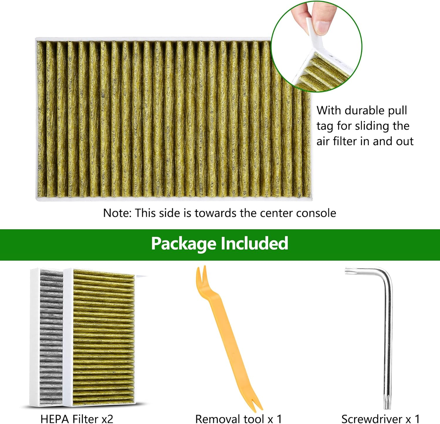 Arlalta Tesla Model 3/ Y Air Filter, HEPA, Activated Carbon, 2 Pack image number 2