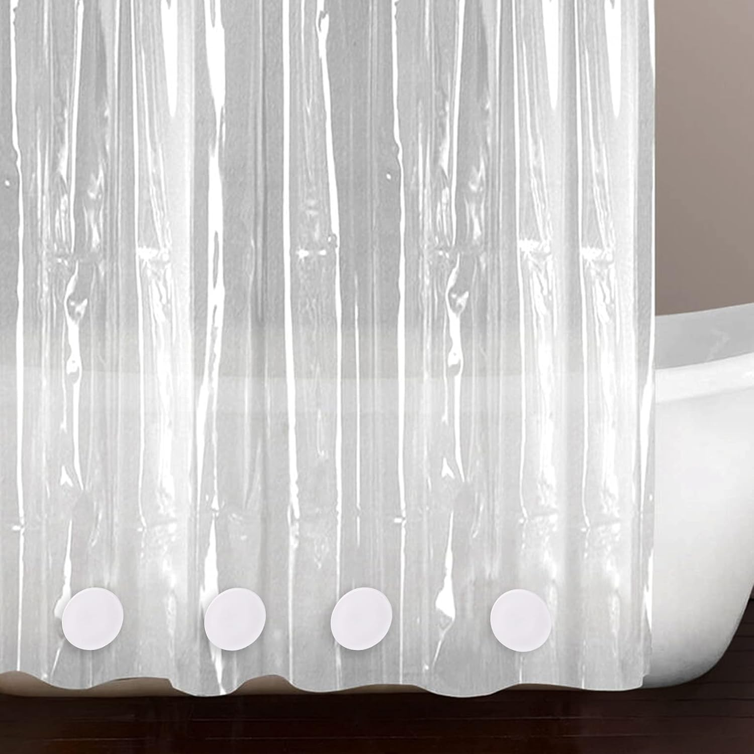 LEVOSHUA Magnetic Shower Curtain Weights, Rubber Covered Heavy Duty Weights, Prevent Curtain Liner from Blowing Around, Work for Drapery, Tablecloth, Flag, Outdoor Curtain 4 Pairs(Pack of 8) image number 6