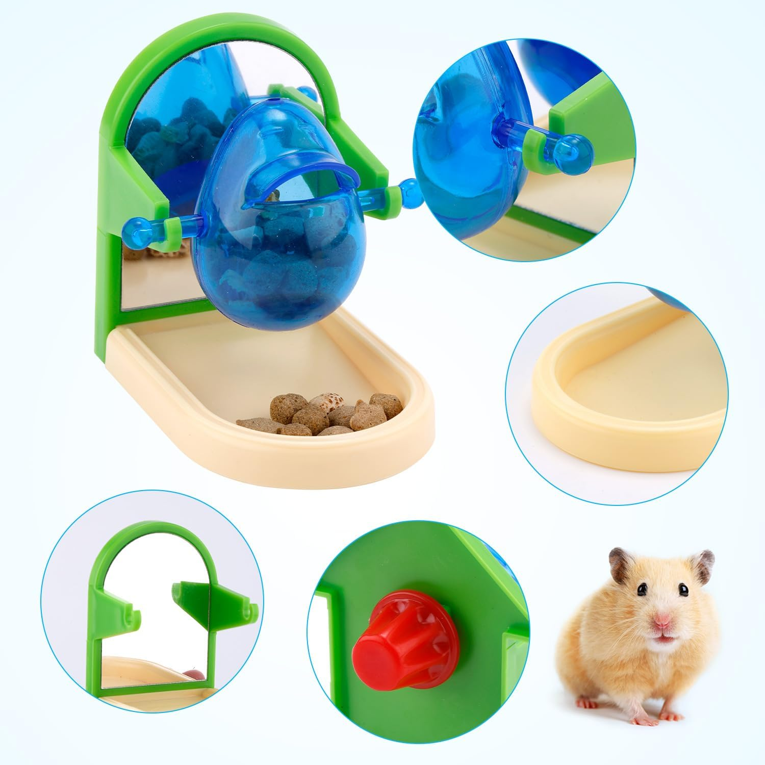 Rat Enrichment Toys, Rat Foraging Toys for Pet Rats Interactive Foraging Toys Intelligence Growth Rat Cage Puzzle Toy Treat Dispensing Slow Feeder for Rat Bird Parakeet Cockatiel Conure Rodent (Arch) image number 5