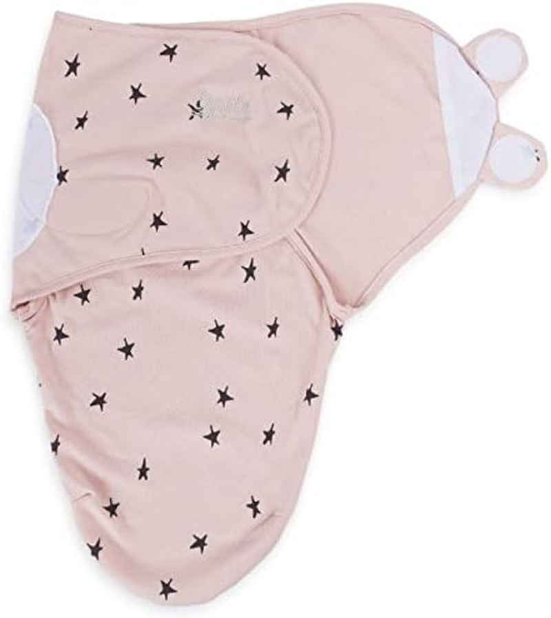 Ely'S & Co. Adjustable Swaddle Blanket Infant Baby Wrap Set 3 Pack 0-3 Monthsfor Baby Girl Black and Blush Pink Combo By image number 3