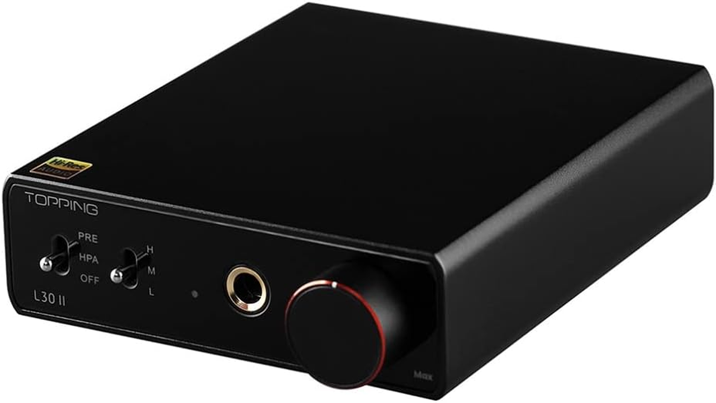 Topping L30 II NFCA Headphone Amp Preamp, RCA to 6.35Mm Headphone Amplifier, RCA Preoutput Preamplifier, Hi-Res Audio 3500Mw&times;2 Earphone Amplifiers with 3 Gains Settings (Black) image number 2