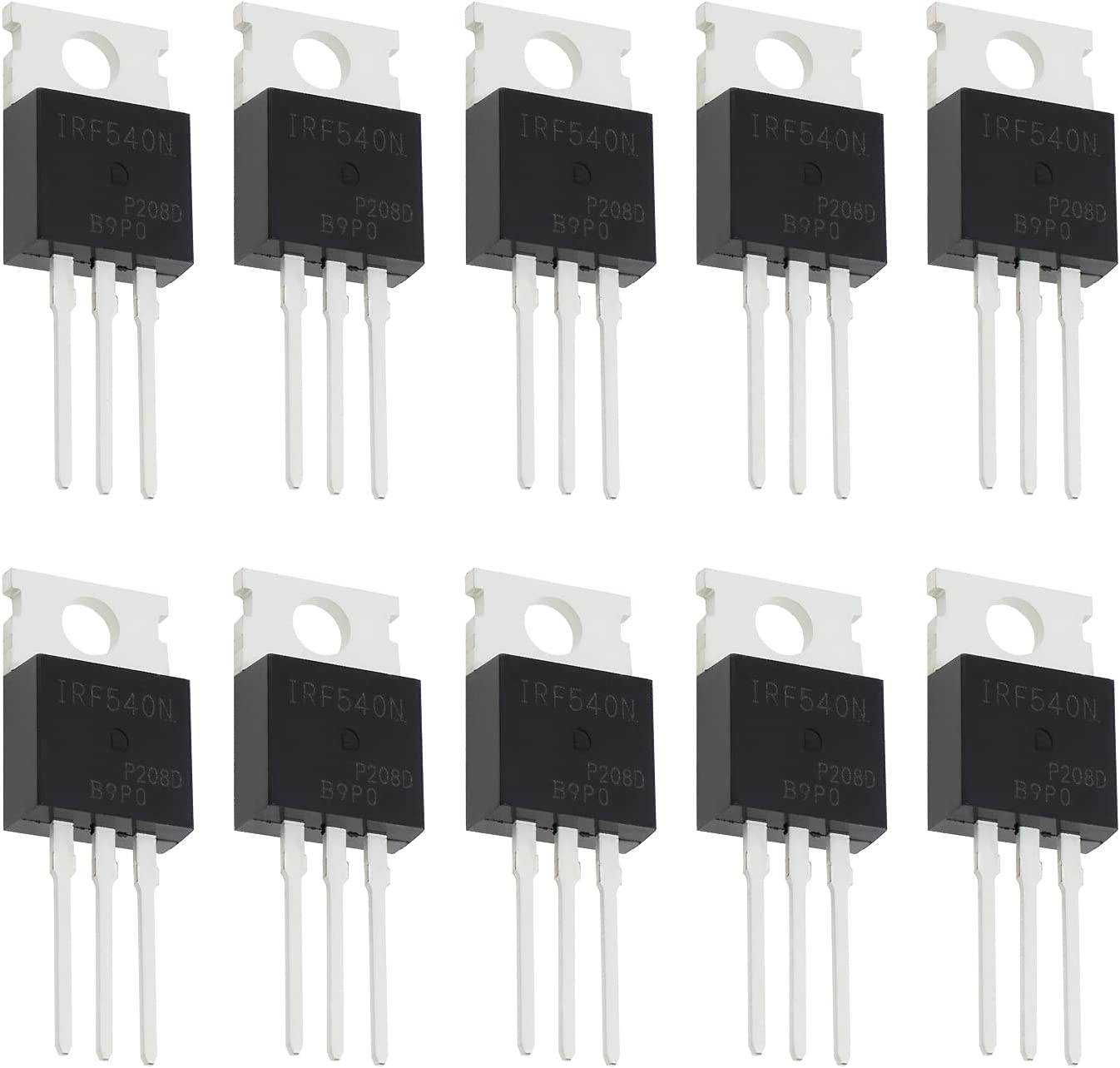 Emsea 10Pcs IRF540N N-Channel Rectifier Power MOSFET Transistor 33A 100V TO-220 image number 2