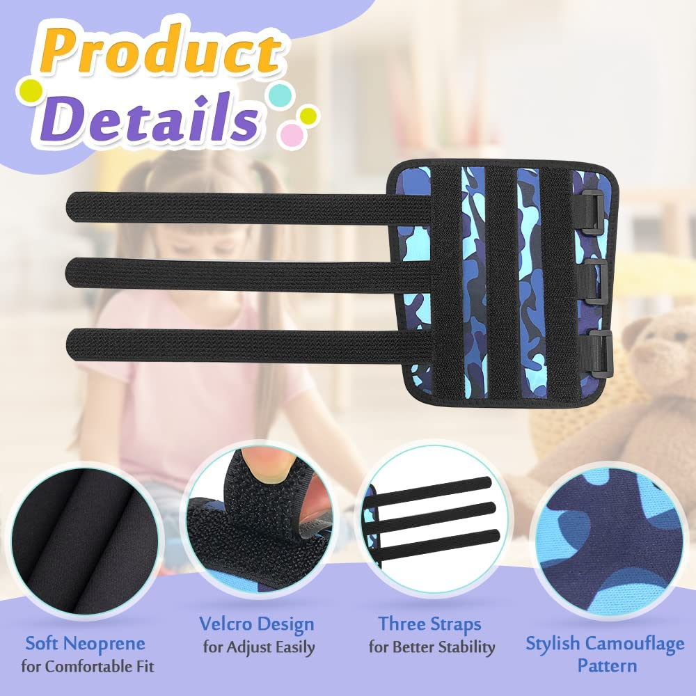 Thumb Sucking Stop for Kids Nail Biting Treatment Finger Guard Nail Biter Stopper Gloves Prevention Chewing Nails anti Nose Picking Biting Deterrent for Child Pediatric Elbow Immobilizer Brace (2 PCS)