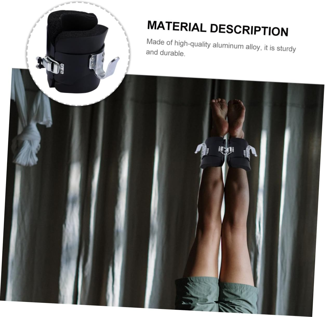 Anneome Gravity Inversion Boots Hanging Pull up Ankle Gravity Boots for Inversion Therapy Fitness Equipment Home Gym Recovery Training image number 6