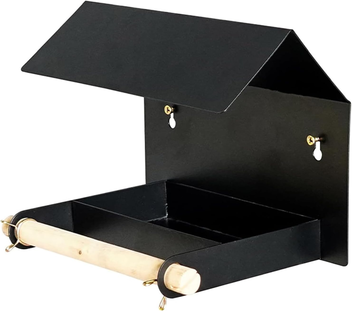 Bird Feeders Metal,Garden Decor Iron Bird Food Bowl - Weather-Resistant Bird Feeder Supplies for Outdoors, Attracts Variety of Birds, Fits Wooden Fences, Trees (Black)