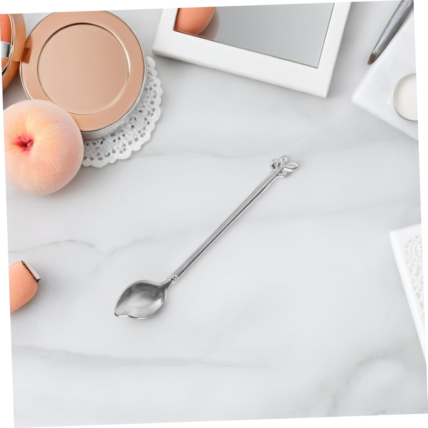 DEARMAMY Facial Cream Spoon Skincare Makeup Spatula Small Scoop for Cream Beauty Tool Portable image number 3