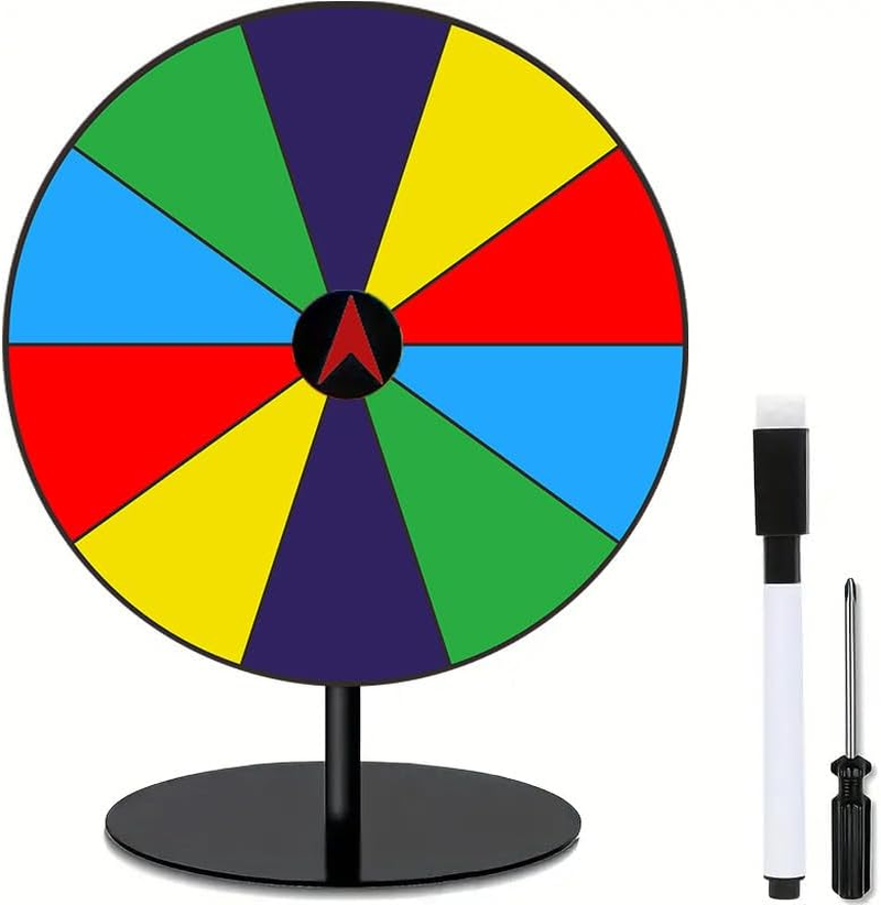 Prize Wheel 8 INCH Tabletop Roulette Wheel of Fortune Spin with Dry Erase Marker for Engaging Home Parties, Trade Show, Carnival Events,Party Birthday Wedding Housewarming image number 3