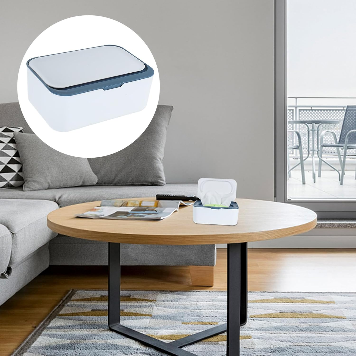 Luxshiny Refillable Wipes Container Large Capacity Sealed Tissue Box Bathroom Flushable Wipes Dispenser Household Storage Organizer image number 4