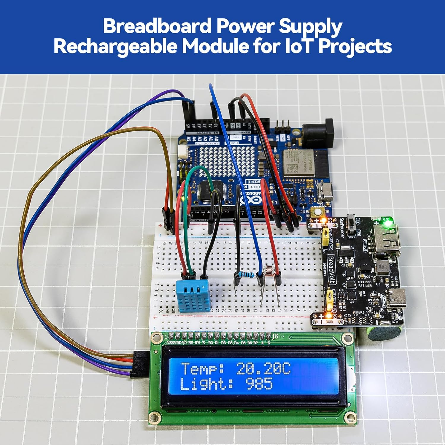 Sunfounder Elite Explorer Kit with Original Arduino Uno R4 Wifi, Rohs Compliant, Bluetooth Iot ESP32 IIC LCD1602 OLED, Super Starter Kit, Online Tutorials & Video Courses for Beginners & Engineers image number 3