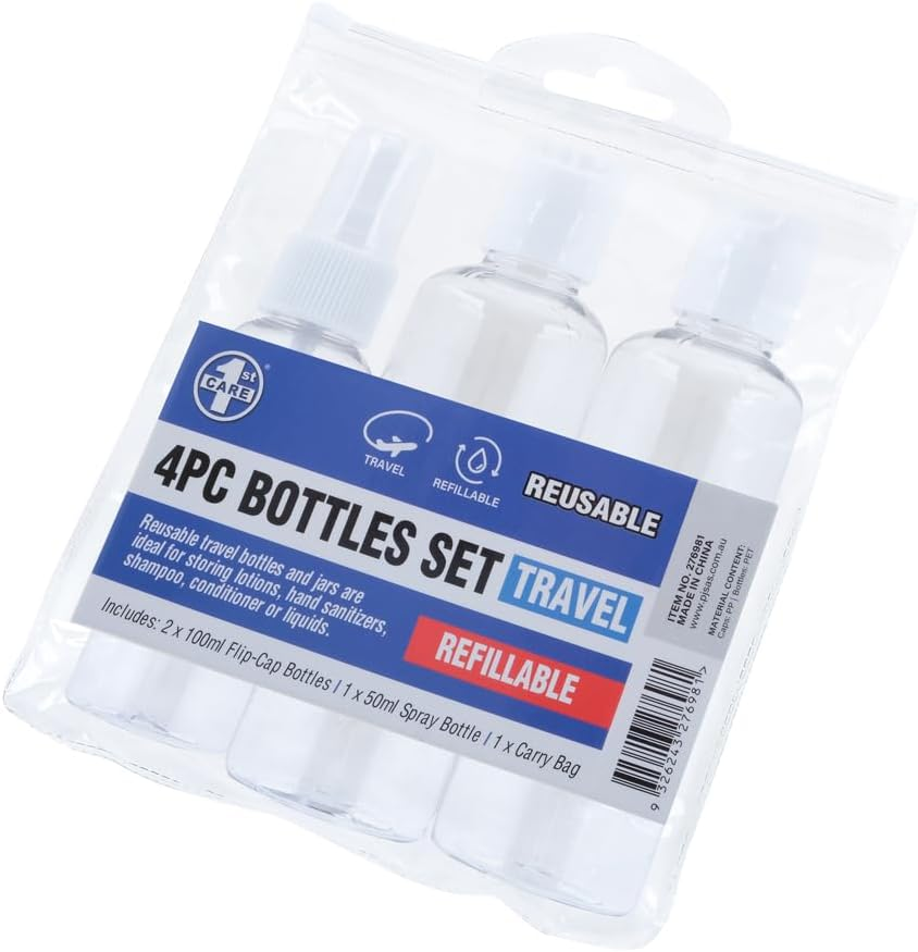 1St Care Refillable Toiletry Travel Bottle (3 Pieces Set)
