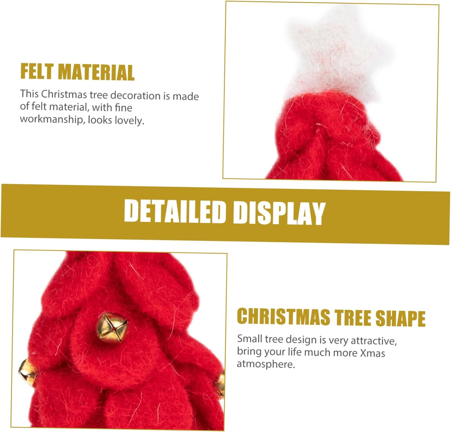 Felt Small Christmas Tree Ornament for Desktop Window Display for Home and Festival Decoration Festive Xmas Adornment for Indoor Settings image number 4