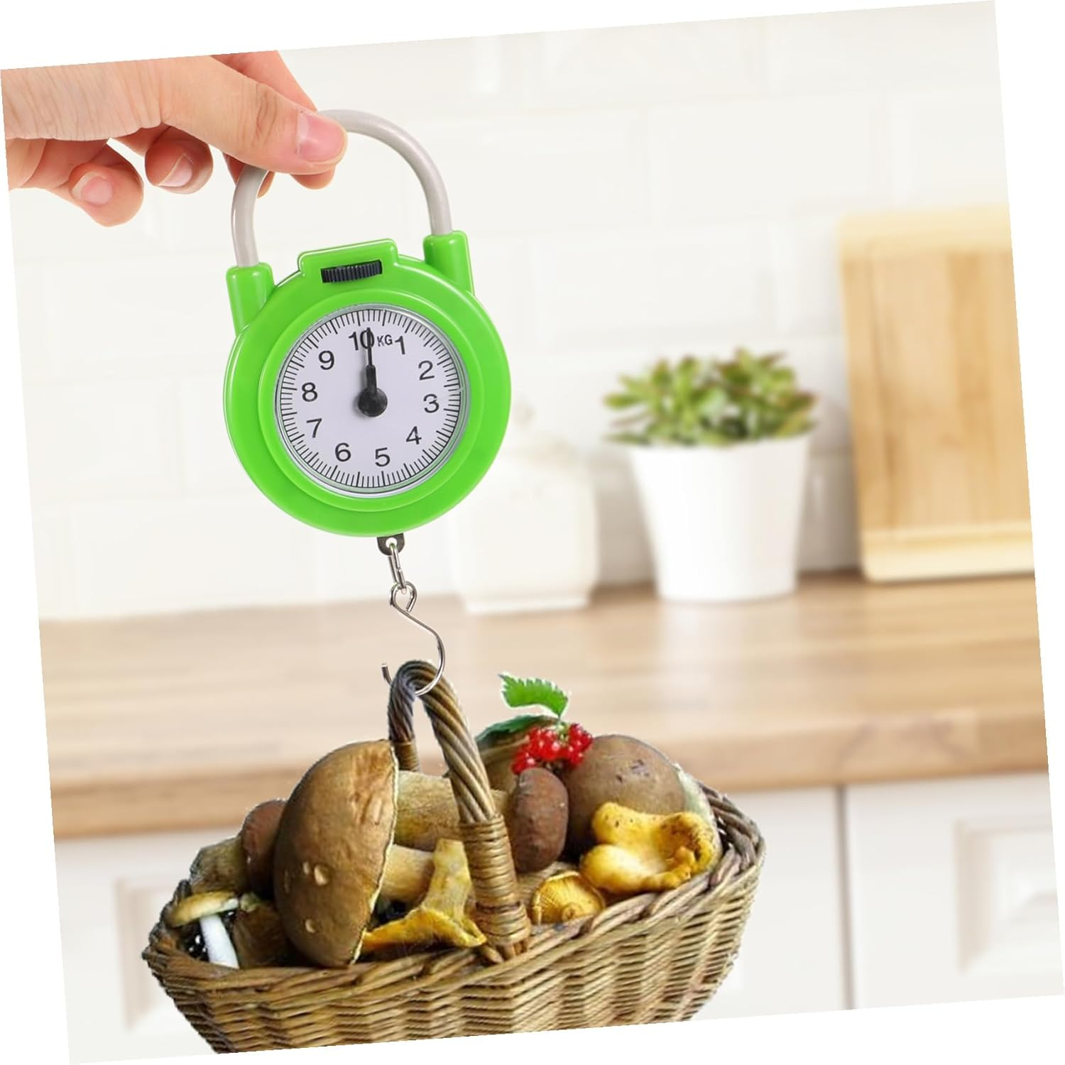 WEKADRIN Portable Manual Spring Luggage Scale with Hook High Precision Travel Suitcase Weight Scale Fluorescent Green image number 2