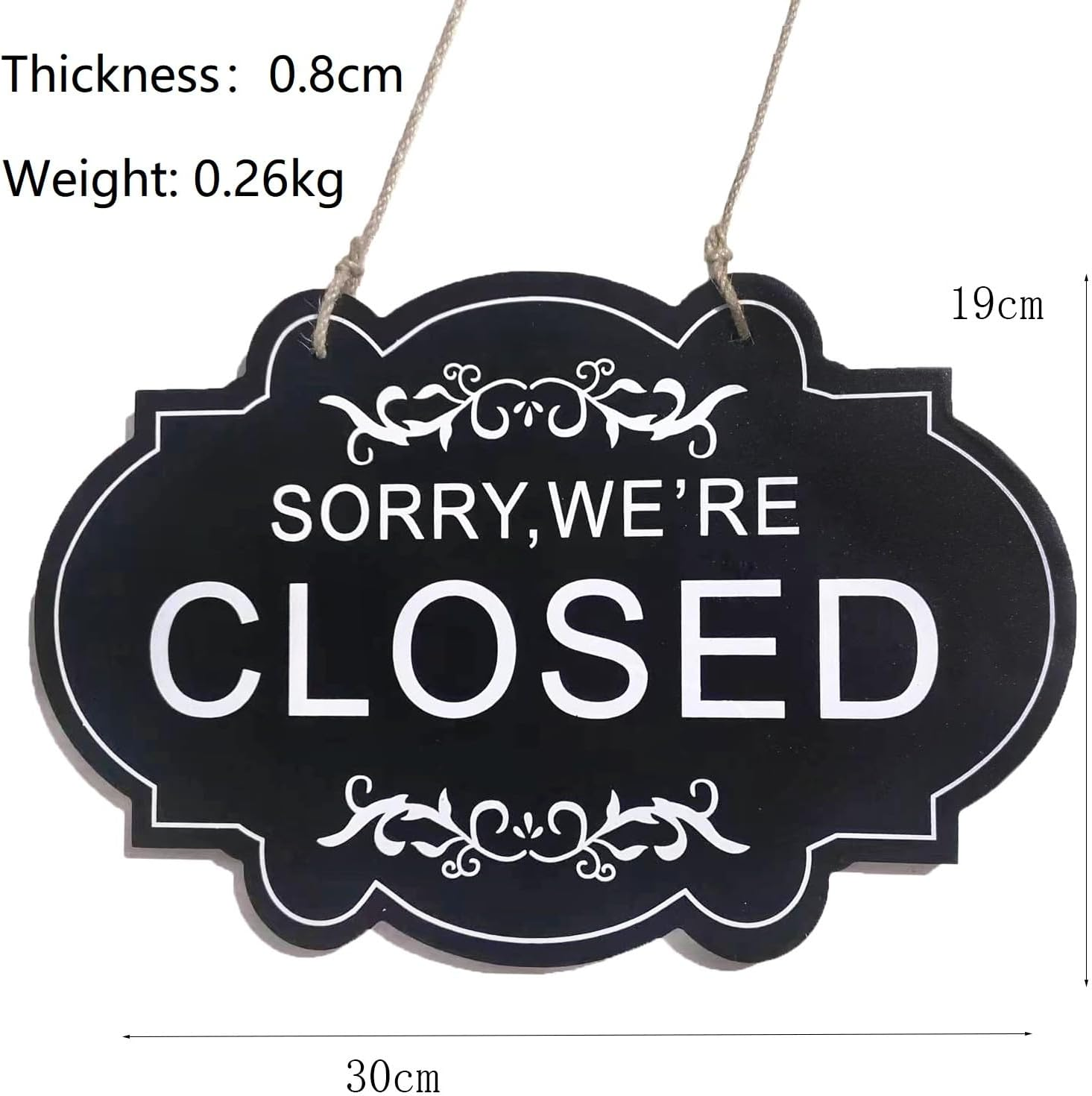 Store Open and Closed Business Sign Two-Sided Reversible Vintage Open and Closed Business Sign for Stores, Coffee Bars, and Shops, in White and Black Colors image number 4