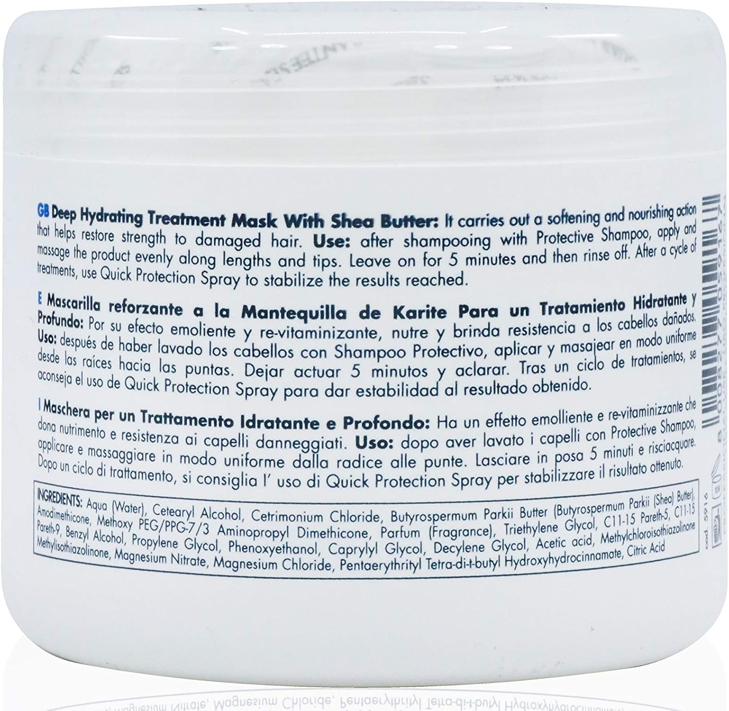 Mirna Professional R+ Reconstruction Mask for Deep Protection Hydration and Fortifying Made W/ Shea Butter 500Ml / 16.9Oz