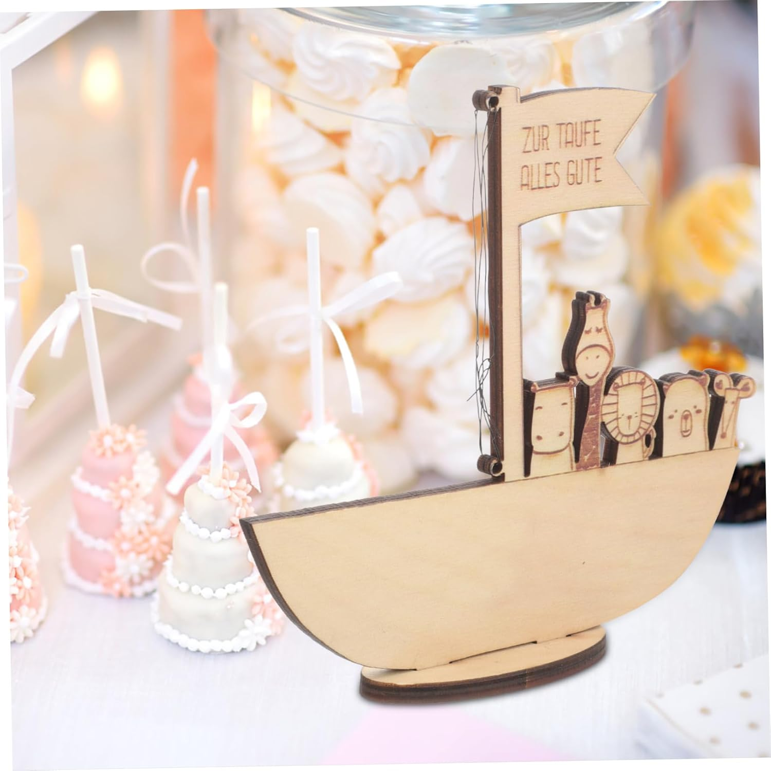 Wooden Ark Money Clip for Boy Baptism Baptism for Girl Christening Decorations image number 3