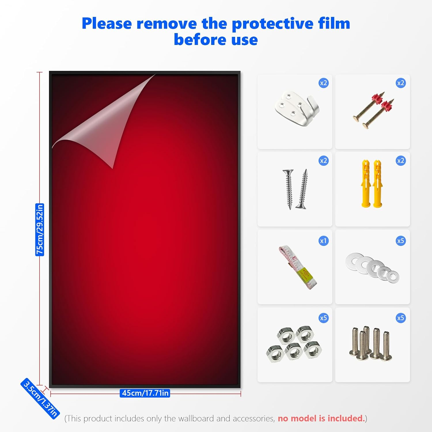 Display Wall Frame for  Technic Ferrari SF-24 F1 Model Car Kit(No Model), Unique Decorative Metal Display Wall Mount for  42207,Size:75X45Cm (Red) image number 5