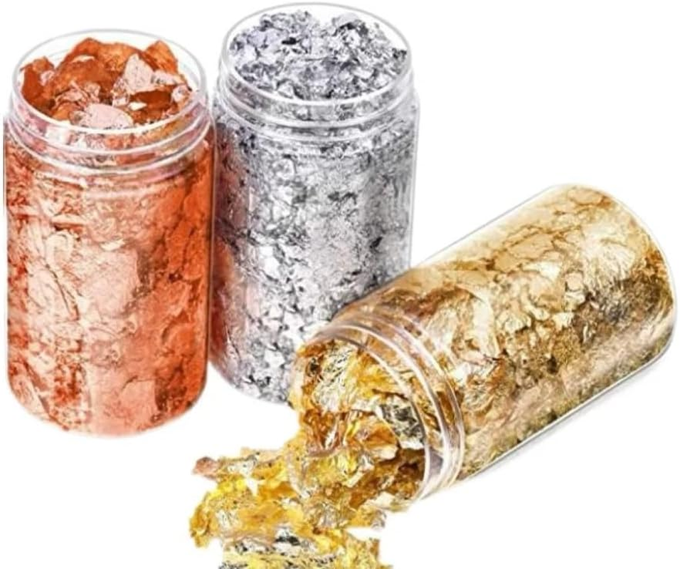Gold Foil Flakes for Resin,Imitation Gold Foil Flakes Metallic Leaf for Nails, Painting, Crafts (Style1, One Size) image number 1