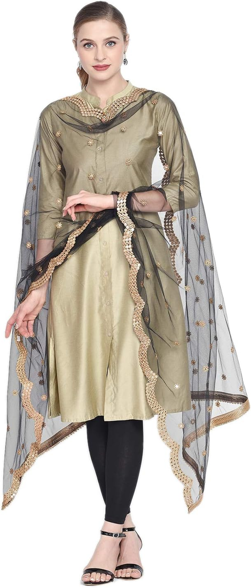 Dupatta Bazaar Women Gold Cotton Silk Dupatta
