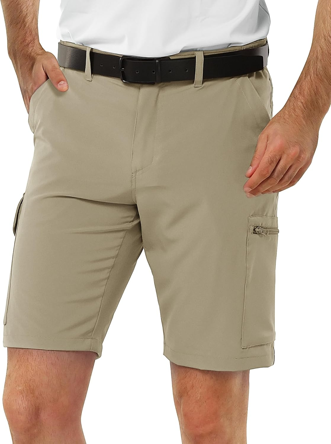 33,000Ft Men'S Golf Shorts with UPF50+ Summer Trekking Pants, Packable Outdoor Cargo Bermuda Shorts with 7 Pockets for Hiking, Camping, Travelling
