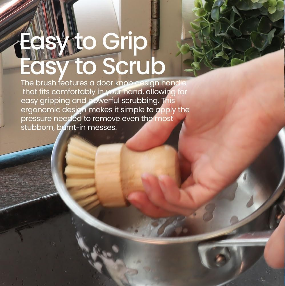 White Magic Eco Basics Plastic Free Pot Brush,Brown image number 2