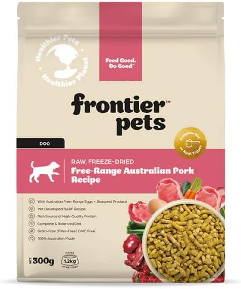 Frontier Pets Freeze-Dried Raw Dog Food &ndash; Pork &ndash; 300G &ndash; All Natural, Gluten Free