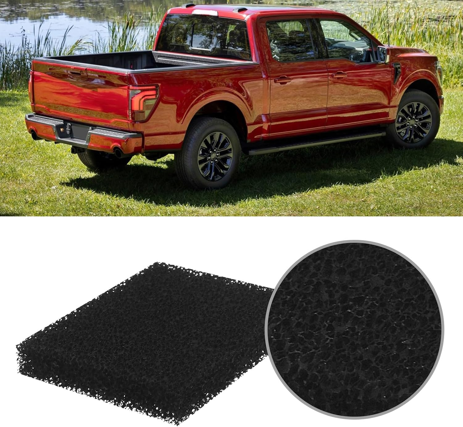 LT Easiyl 2Pcs Sponge Filters Compatible with SOG Carbon Filter Exhaust System 1289922Mm for All Car Door Variant Filter Replacement, Black image number 6