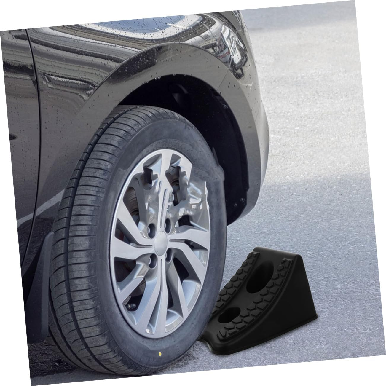 LIGHTAOTAO 2Pcs Plastic Wheel Chocks for Rvs and Semi Trucks Non Slip Tire Blocks for off Road and Road Vehicles Maximum Grip Wheel Stoppers for Safe Parking and Vehicle Positioning image number 1