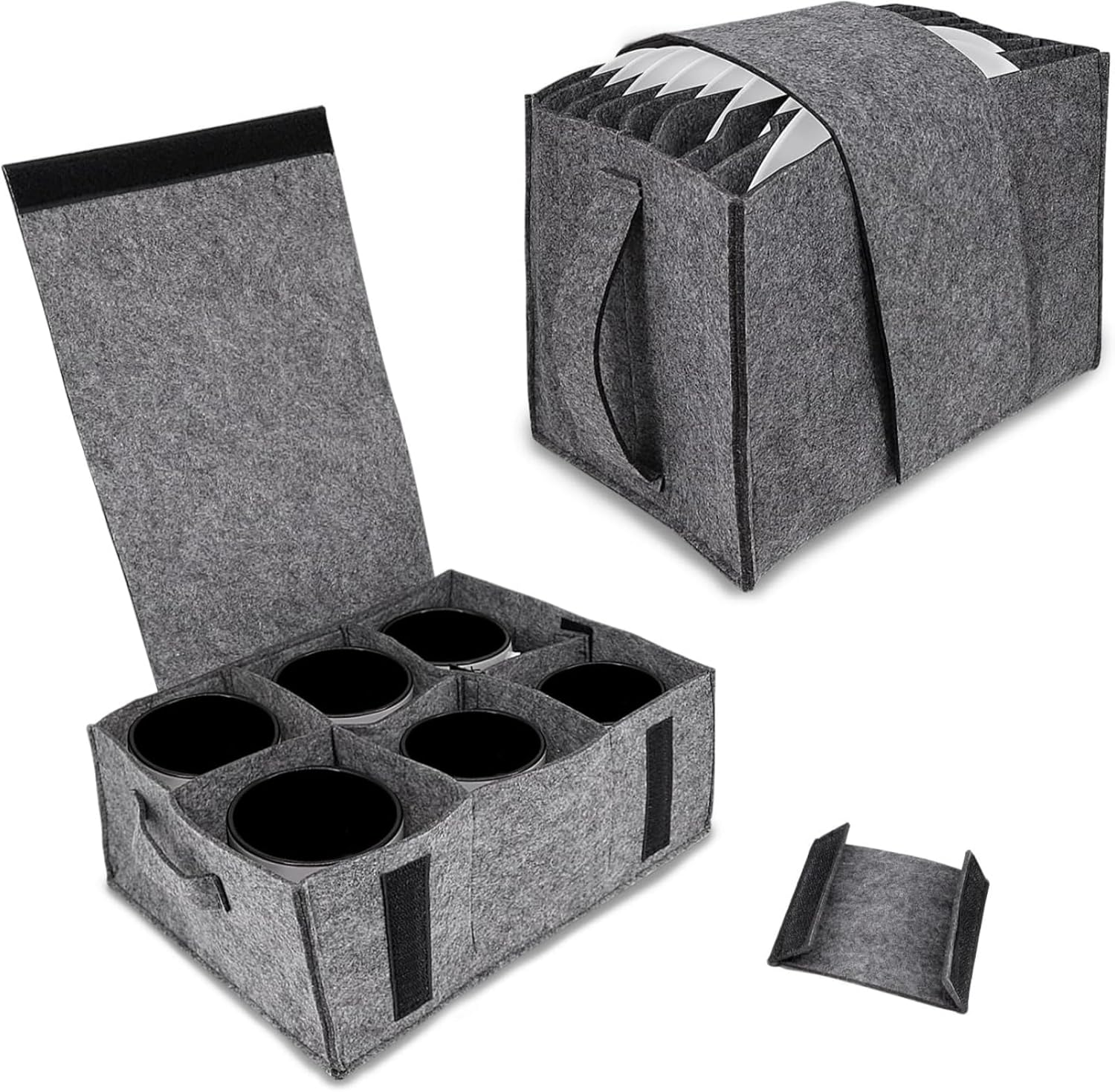 2Pcs Caravan Plate Holder Motorhome Organiser for Kitchen Cupboard Campervan Storage Ideas with Rack, Cup Holder, Collapsible Camping Kitchen Unit for Camping Cupboard Container image number 2