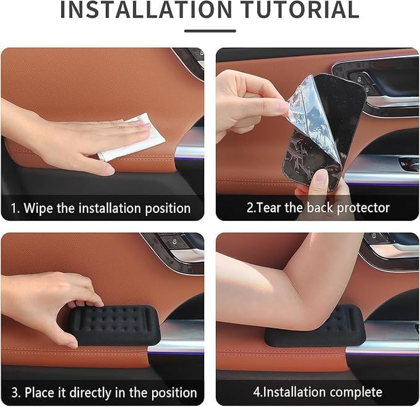 2PCS Arm Rest Elbow Pads for Car,Cosy Car Armrest Cushion Relieves Elbow Fatigue,Universal Automotive Center Console Armrest with Memory Foam for Arm Support Fits Most Vehicles (Pink) image number 2