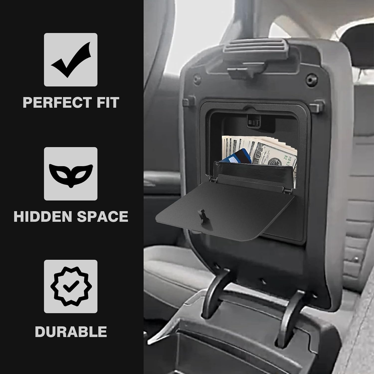 Muslogy Center Console Organizer One-Touch Hidden Storage Compatible with Kia K4 2025 Accessories Secret Compartment Privacy Storage Box Insert Organizer image number 5