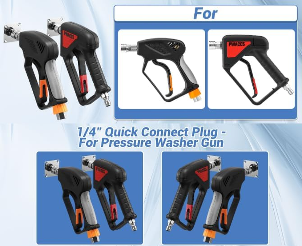 WADY Pressure Washer Foam Cannon Holder, 1/4" Quick Connect Automatic Foam Cannon Mount, Pressure Washer Accessories Storage Rack 2 Pack, Stainless Steel Pressure Washer Nozzle Tip Holder image number 3