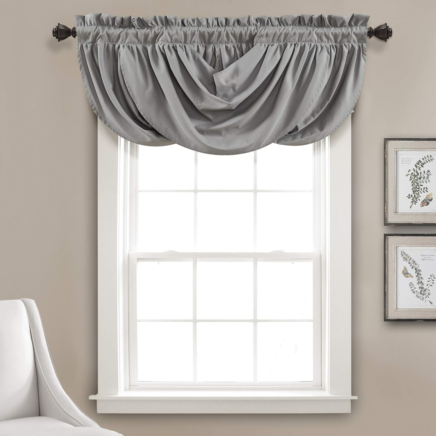 Lush Decor Lucia Valance,42"X18" Gray image number 6