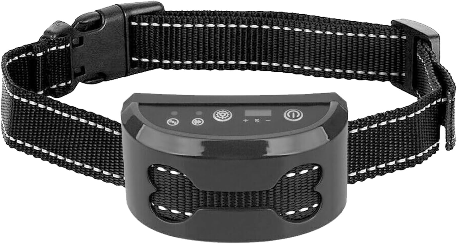 Leona Co Shock Collar, Bark and Training Collar Combo, Rechargeable Automatic No-Shock anti Bark Collar, Auto Stop Barking Trainer (Black Bone) image number 6