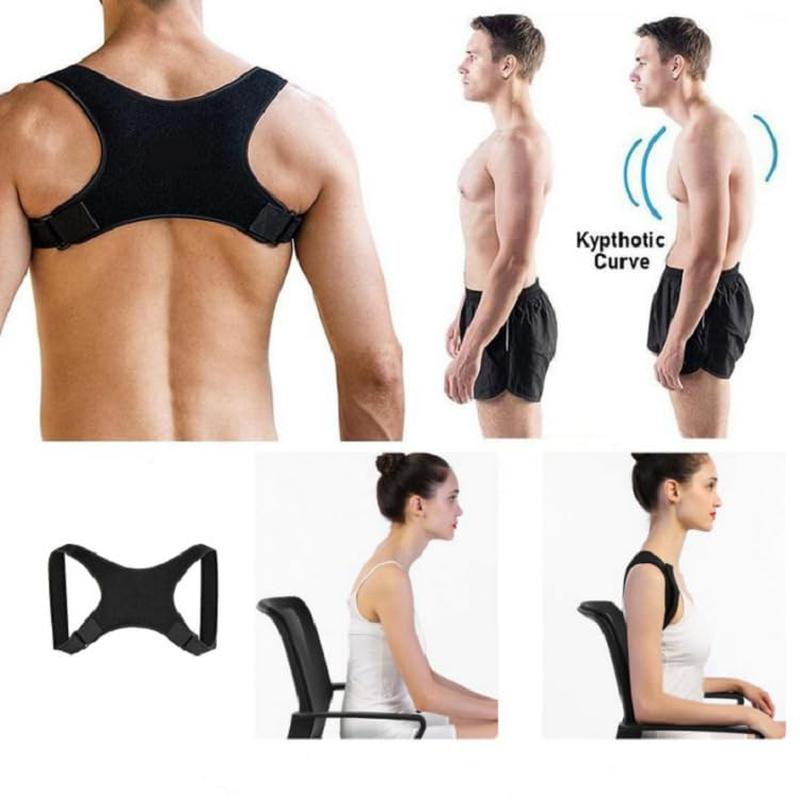 Posture Corrector for Men & Women - Adjustable Copper Infused Orthopedic Brace for Pain Relief from Bad Posture, Slumping - Targets Upper Back, Neck, Clavicle ﻿Shoulders image number 4