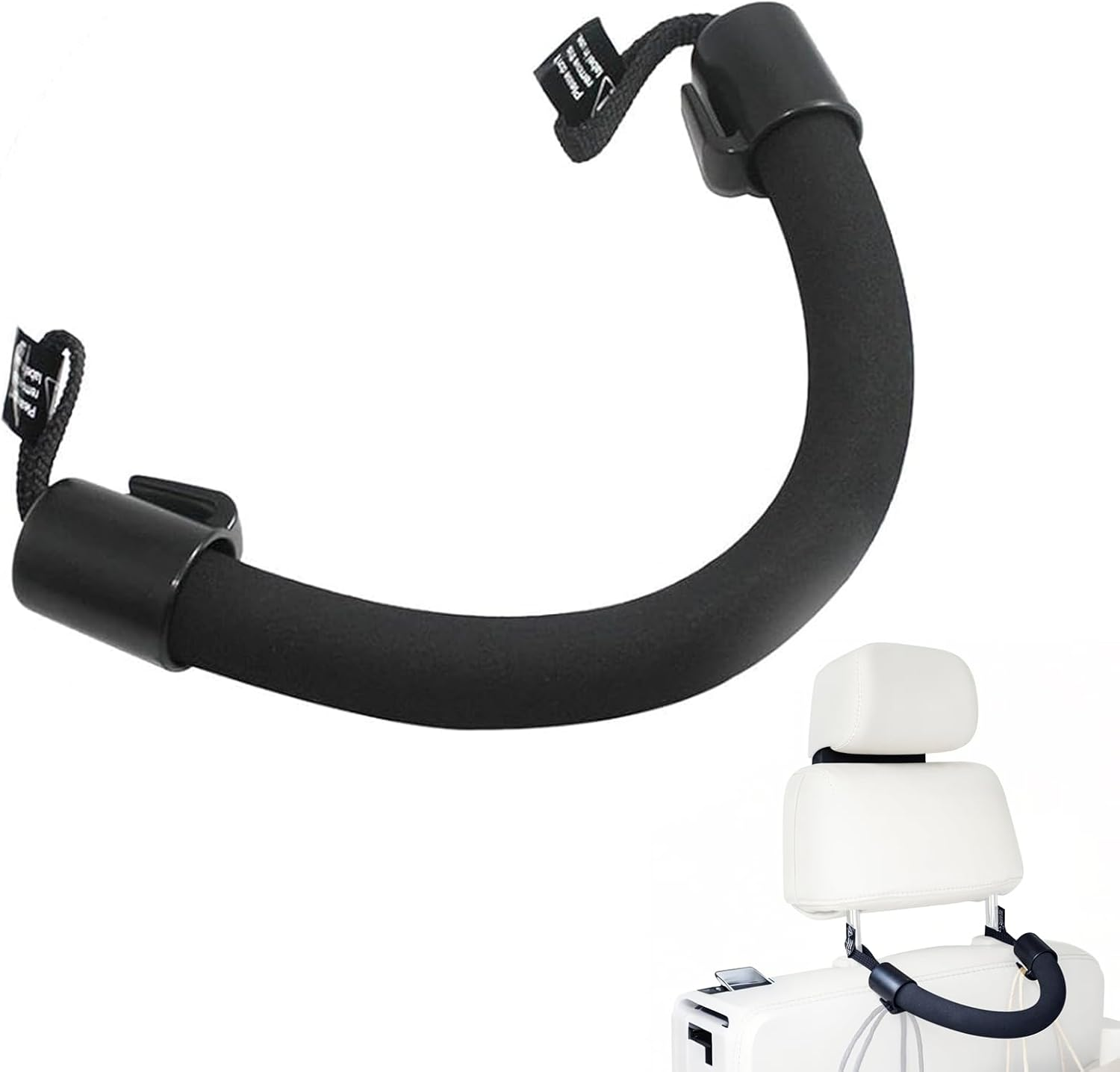 1Pcs Grab Handles for Elderly & Kids - Portable Assist Car Handle with Stable Safety Grip, 19.5/17.6/4.8 Inches Armrest Support for Vehicle, Chair & Mobility Aid (Black) image number 3