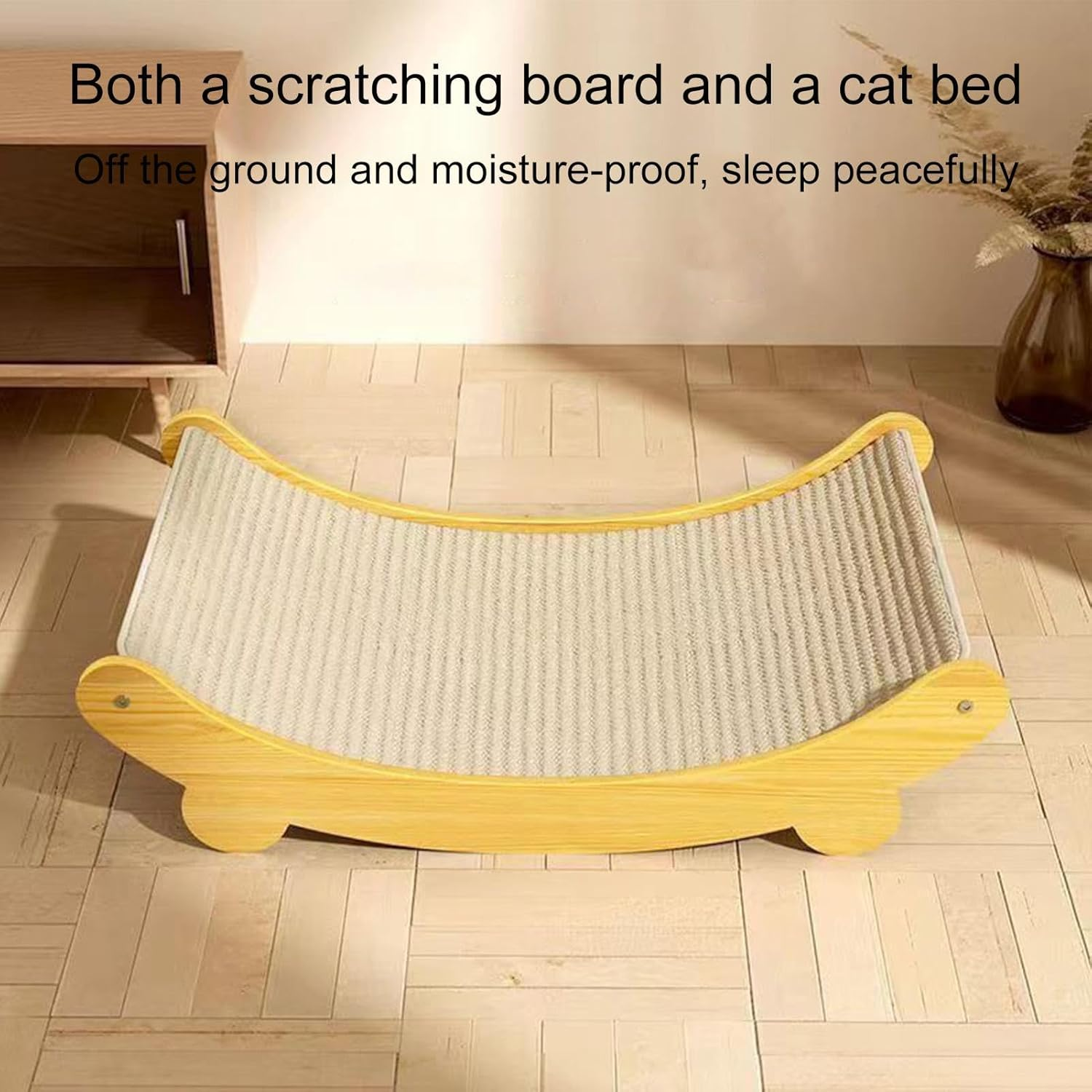 2 in 1 Sisal Bed and Board for Scratching | Sisal Cat Scratching Bed,Scratch Lounge Cat Bed,Reusable Sisal Cat Scratching Ramp for Pets of Small to Medium Size for Cat Kitten to Rest Or - Large image number 5