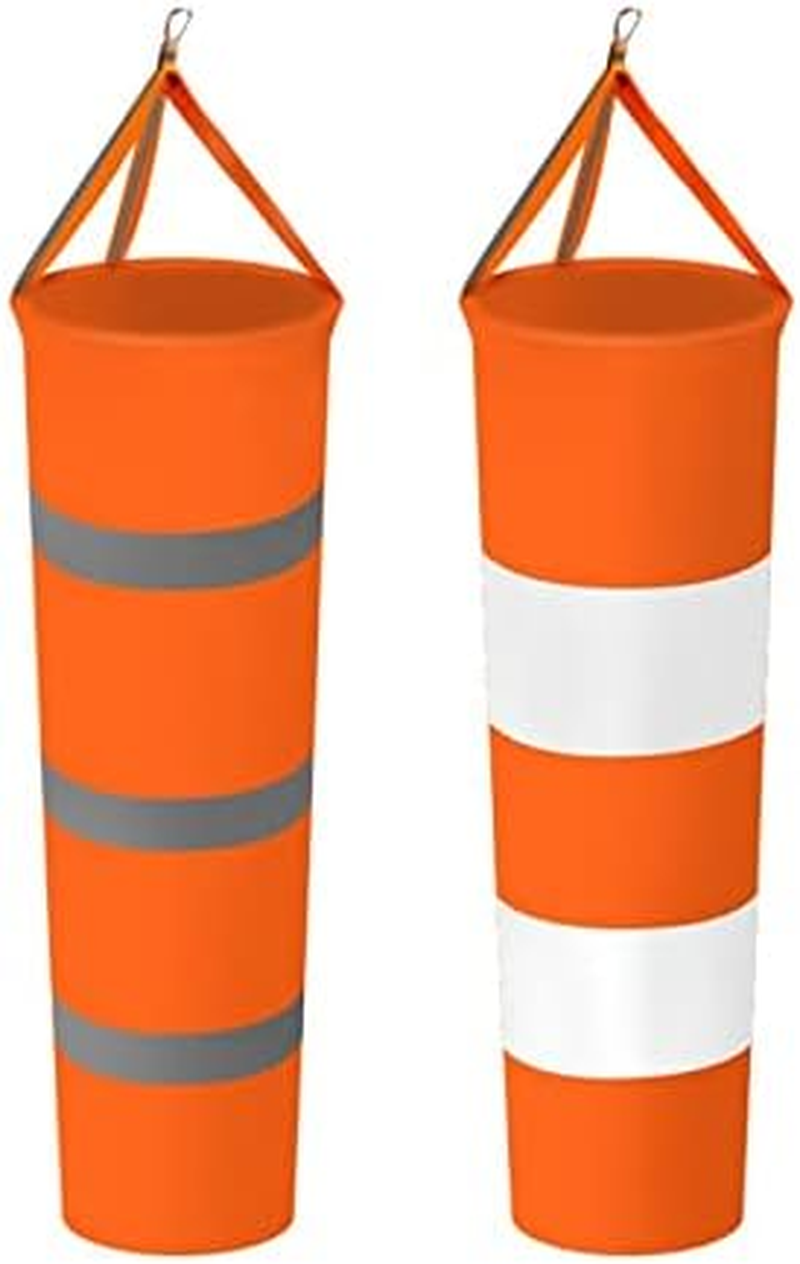 Wind Measurement Sock, Airport Windsock Outdoor Garden Patio Orange Windsock Wind Direction Measurement Sock, 80CM image number 2