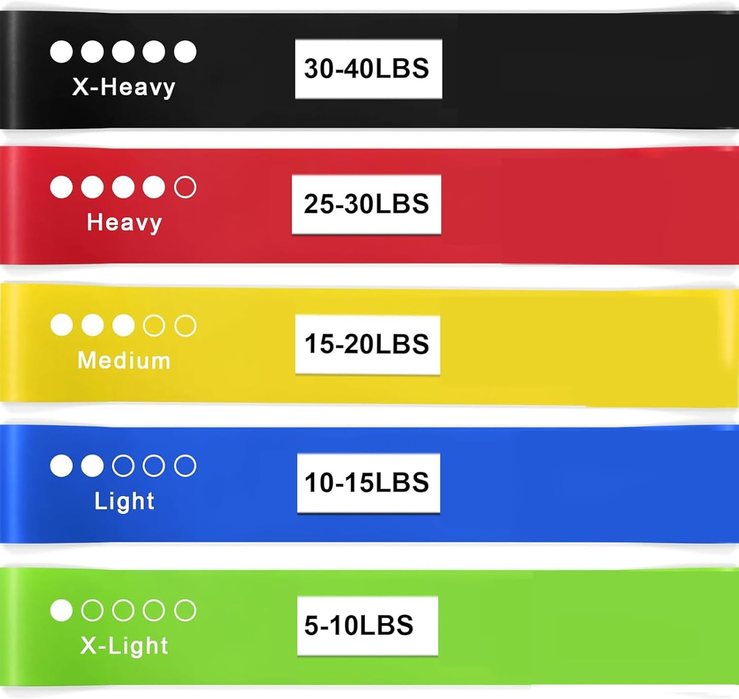 HAOQYUYN Resistance Bands for Working Out, Elastic Exercice Loop Bands for Physical Therapy, Yoga Starter Set of Stretch Bands for Booty Legs, Pilates Flexbands image number 1