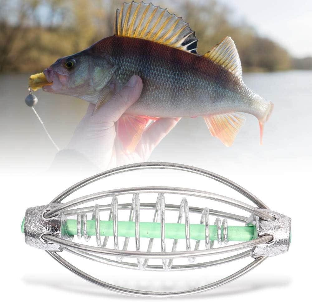 Stainless Steel Spring Feeder Basket - 10Pcs Carp Fishing Feeder with Pendant Bead (20G) image number 5