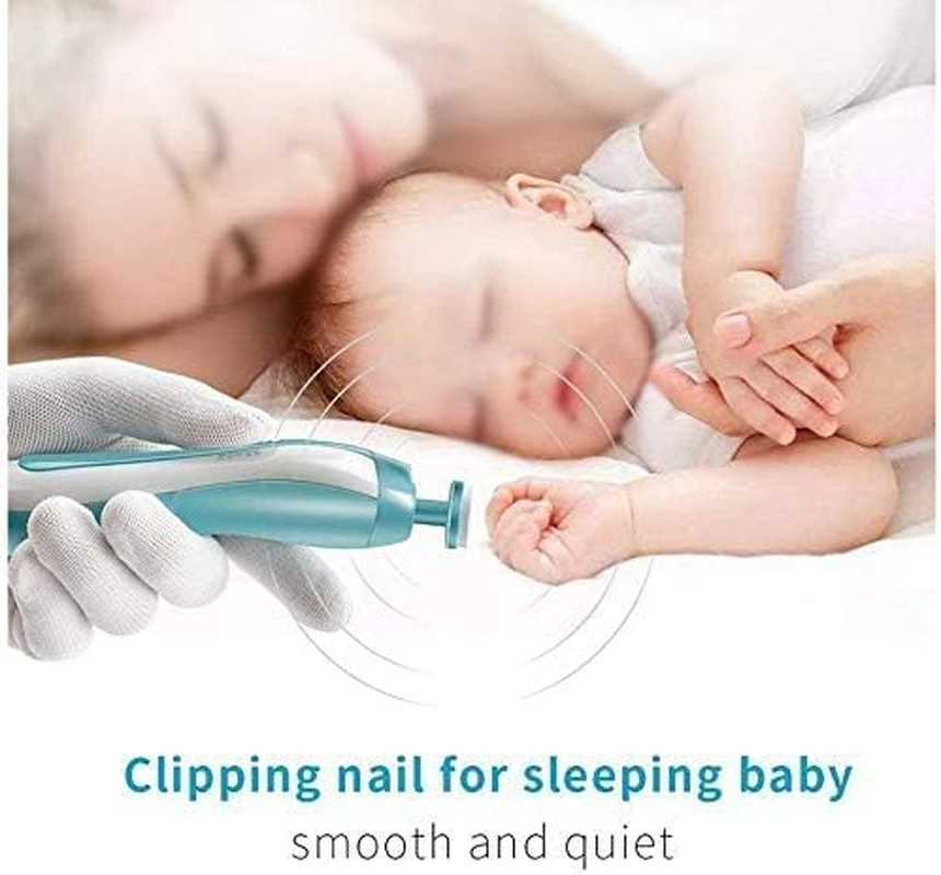 Electric Baby Nail File with Light, Safe Baby Nail Trimmer Clipper - Electric Nail Clippers Kit with 6 Grinding Heads for Newborn Infant Toddler Kids Toes and Fingernails image number 1