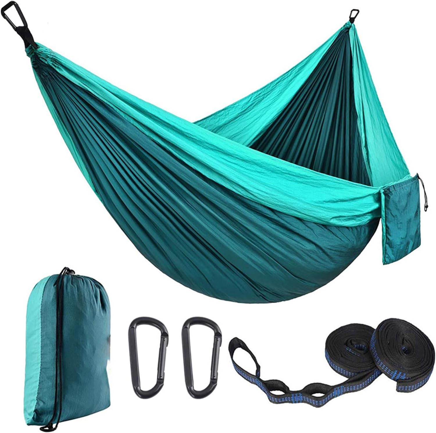 Camping Hammock with Two Tree Straps - Single or Double Nylon Travel Hammocks for Backpacking, Hiking - Camping Essentials & Gifts image number 3